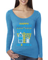 Happy Hanukkah Gin & Tonica Hanukkah Womens Scoop Long Sleeve Top