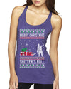 Merry Christmas Shitter's Full Christmas Vacation Ugly Christmas Sweater Tri-Blend Racerback Tank Top