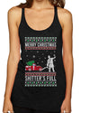 Merry Christmas Shitter's Full Christmas Vacation Ugly Christmas Sweater Tri-Blend Racerback Tank Top