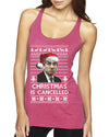 Christmas Is Cancelled Michael Scott Office Ugly Christmas Sweater Tri-Blend Racerback Tank Top