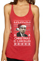 Christmas Is Cancelled Michael Scott Office Ugly Christmas Sweater Tri-Blend Racerback Tank Top