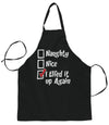Ugly Ugly Christmas Naughty Nice I Elfed It Up Again  Ugly Christmas Sweater Ugly Christmas Butcher Graphic Apron for Kitchen BBQ Grilling Cooking