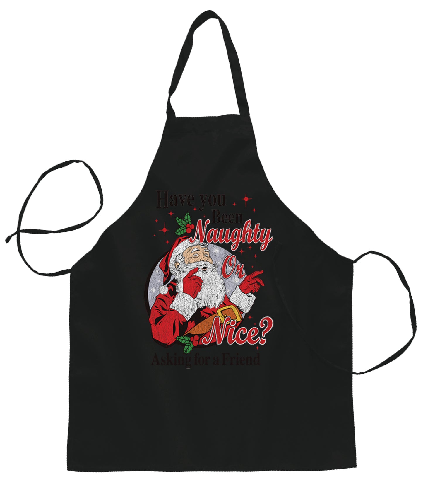 Ugly Ugly Christmas Have You Been Naughty or Nice?  Ugly Christmas Sweater Ugly Christmas Butcher Graphic Apron for Kitchen BBQ Grilling Cooking