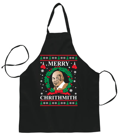 Ugly Ugly Christmas Merry Chrithmith Ugly Christmas Sweater Ugly Christmas Butcher Graphic Apron for Kitchen BBQ Grilling Cooking