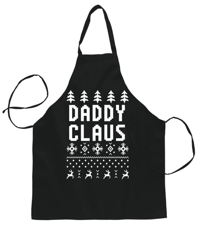 Ugly Ugly Christmas Daddy Claus Christmas Ugly Christmas Sweater Ugly Christmas Butcher Graphic Apron for Kitchen BBQ Grilling Cooking