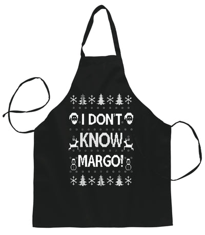 Ugly Ugly Christmas I Don't Know Margo Christmas Ugly Christmas Sweater Ugly Christmas Butcher Graphic Apron for Kitchen BBQ Grilling Cooking