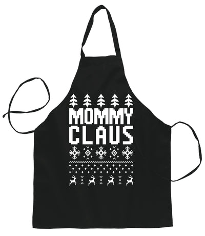 Ugly Ugly Christmas Mommy Claus Christmas Ugly Christmas Sweater Ugly Christmas Butcher Graphic Apron for Kitchen BBQ Grilling Cooking