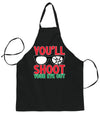 You'll Shoot Your Eye Out Movie Parody Ugly Christmas Sweater Ugly Christmas Butcher Graphic Apron for Kitchen BBQ Grilling Cooking
