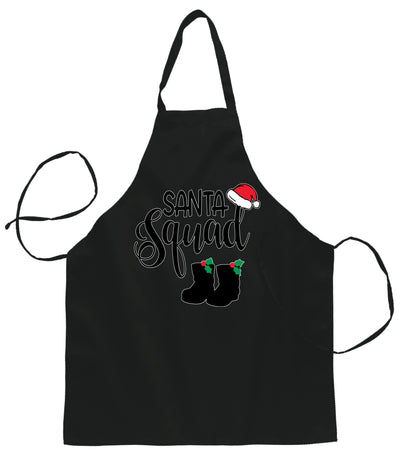 Ugly Ugly Christmas Santa Squad Xmas Hat Boots Christmas Ugly Christmas Sweater Ugly Christmas Butcher Graphic Apron for Kitchen BBQ Grilling Cooking