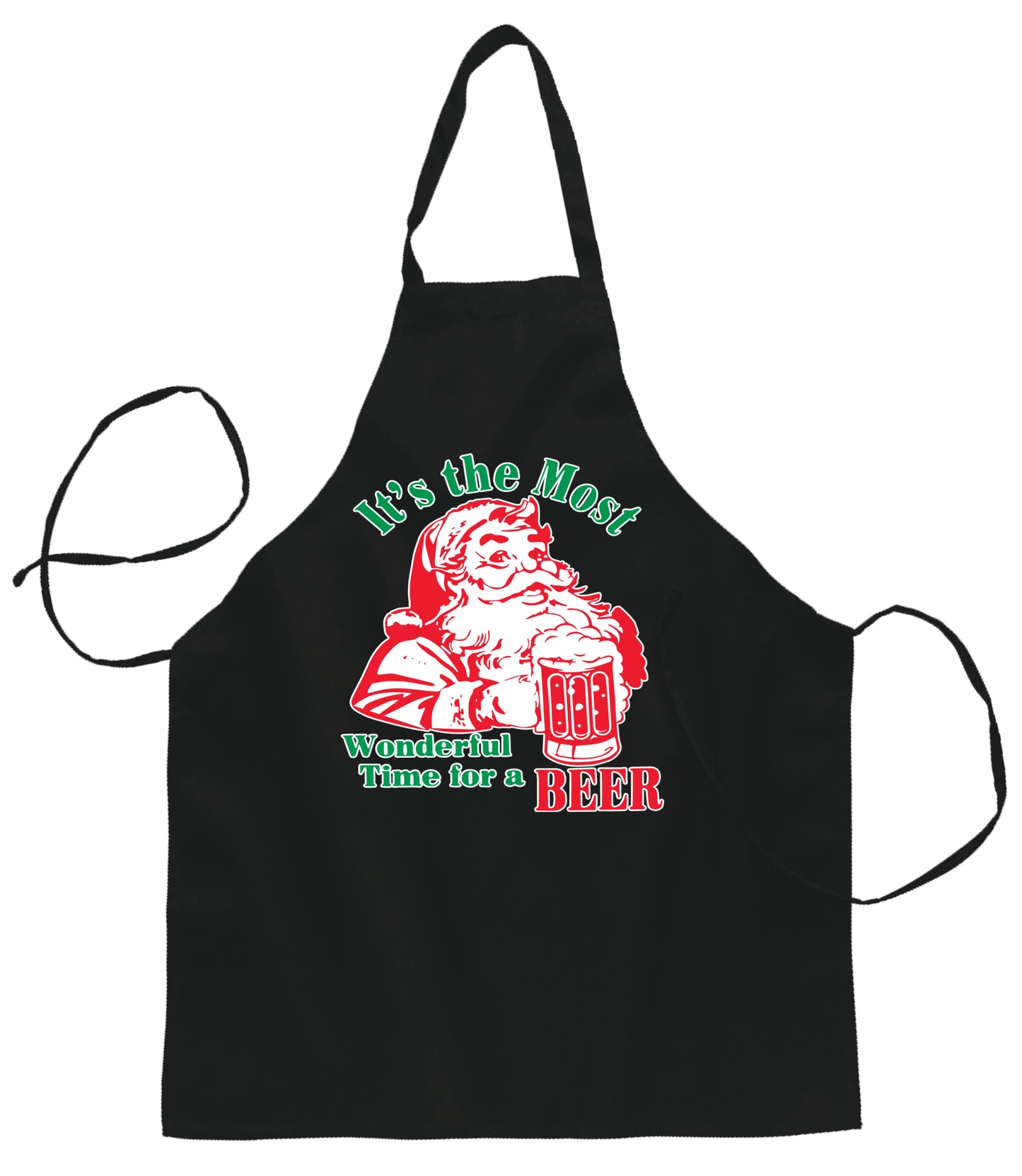 It is The Most Wonderful Time for a Beer Christmas Ugly Christmas Sweater Ugly Christmas Butcher Graphic Apron for Kitchen BBQ Grilling Cooking