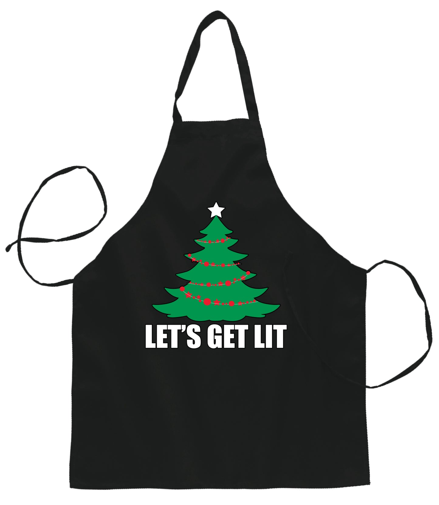 Ugly Ugly Christmas Lets Get Lit Xmas Tree Christmas Ugly Christmas Sweater Ugly Christmas Butcher Graphic Apron for Kitchen BBQ Grilling Cooking
