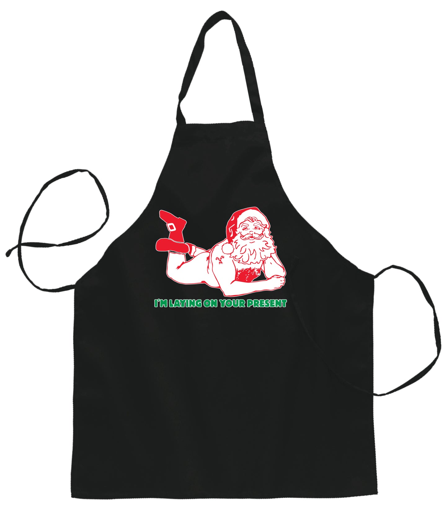 Sexy Santa Im Laying on Your Present Christmas Ugly Christmas Sweater Ugly Christmas Butcher Graphic Apron for Kitchen BBQ Grilling Cooking