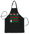 I Just Want to Bake Stuff and Watch Christmas Movies Christmas Ugly Christmas Sweater Ugly Christmas Butcher Graphic Apron for Kitchen BBQ Grilling Cooking
