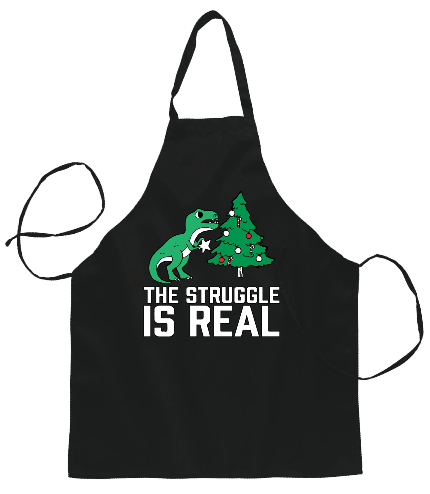 Christmas Trex The Struggle is Real Christmas Ugly Christmas Sweater Ugly Christmas Butcher Graphic Apron for Kitchen BBQ Grilling Cooking