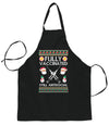 Ugly Ugly Christmas Fully Vaccinated Still Antisocial  Ugly Christmas Sweater Ugly Christmas Butcher Graphic Apron for Kitchen BBQ Grilling Cooking
