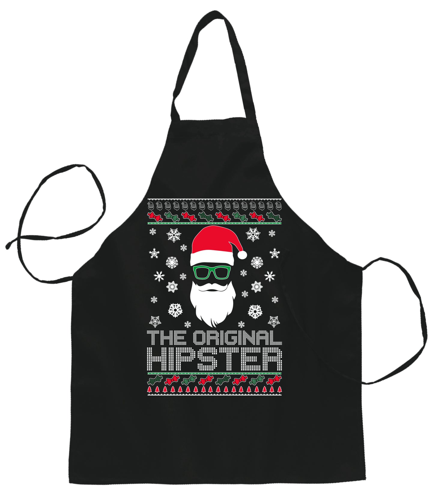 The Original Hipster Ugly Christmas Sweater Ugly Christmas Butcher Graphic Apron for Kitchen BBQ Grilling Cooking