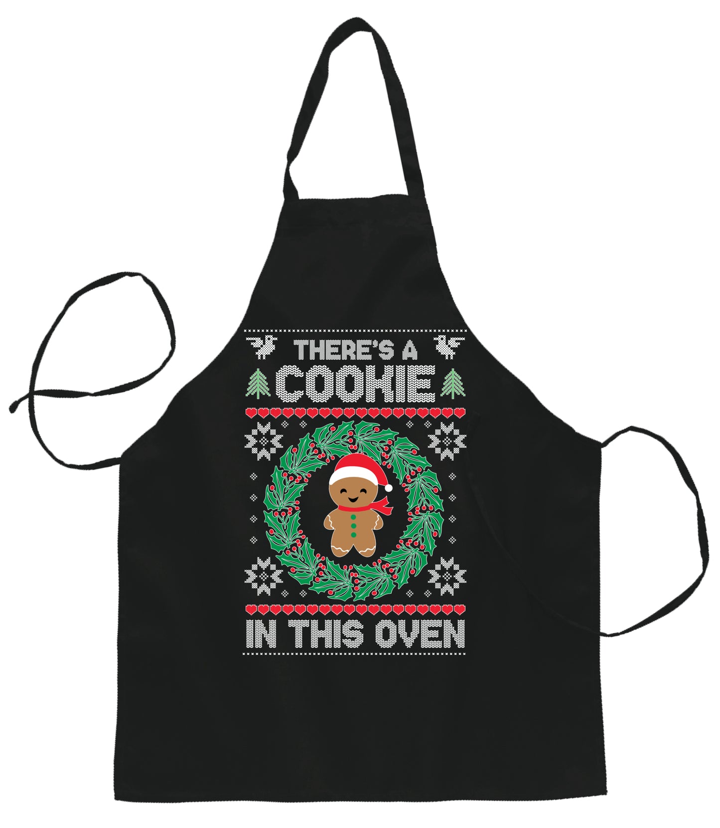 Theres a Cookie in This Oven Pregnancy Announcement Christmas Ugly Christmas Sweater Ugly Christmas Butcher Graphic Apron for Kitchen BBQ Grilling Cooking
