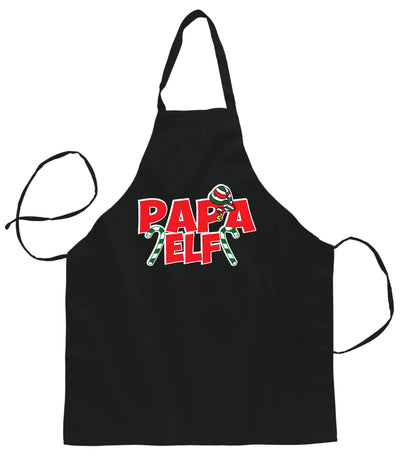 Papa Elf Ugly Christmas Sweater Ugly Christmas Butcher Graphic Apron for Kitchen BBQ Grilling Cooking