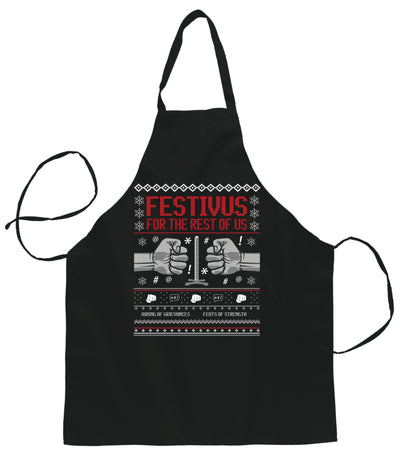 Ugly Ugly Christmas Festivus for The Rest of Us Christmas Ugly Christmas Sweater Ugly Christmas Butcher Graphic Apron for Kitchen BBQ Grilling Cooking