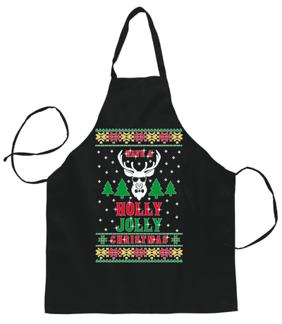 Ugly Ugly Christmas Have A Holly Jolly Ugly Christmas Sweater Ugly Christmas Butcher Graphic Apron for Kitchen BBQ Grilling Cooking