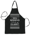 You Serious Clark Movie Christmas Ugly Christmas Sweater Ugly Christmas Butcher Graphic Apron for Kitchen BBQ Grilling Cooking