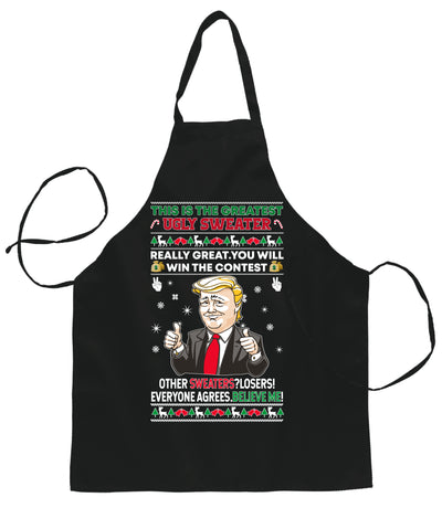 Ugly Ugly Christmas Trump This is The Greatest Ugly Sweater Christmas Ugly Christmas Sweater Ugly Christmas Butcher Graphic Apron for Kitchen BBQ Grilling Cooking