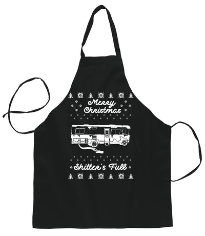 Ugly Ugly Christmas Merry Christmas Shitter's Full Ugly Christmas Sweater Ugly Christmas Butcher Graphic Apron for Kitchen BBQ Grilling Cooking