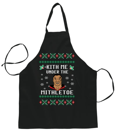 Ugly Ugly Christmas Kith me Under The Mithletoe Ugly Christmas Sweater Ugly Christmas Butcher Graphic Apron for Kitchen BBQ Grilling Cooking