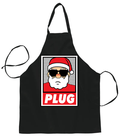 Ugly Ugly Christmas Santa Plug Ugly Christmas Sweater Ugly Christmas Butcher Graphic Apron for Kitchen BBQ Grilling Cooking