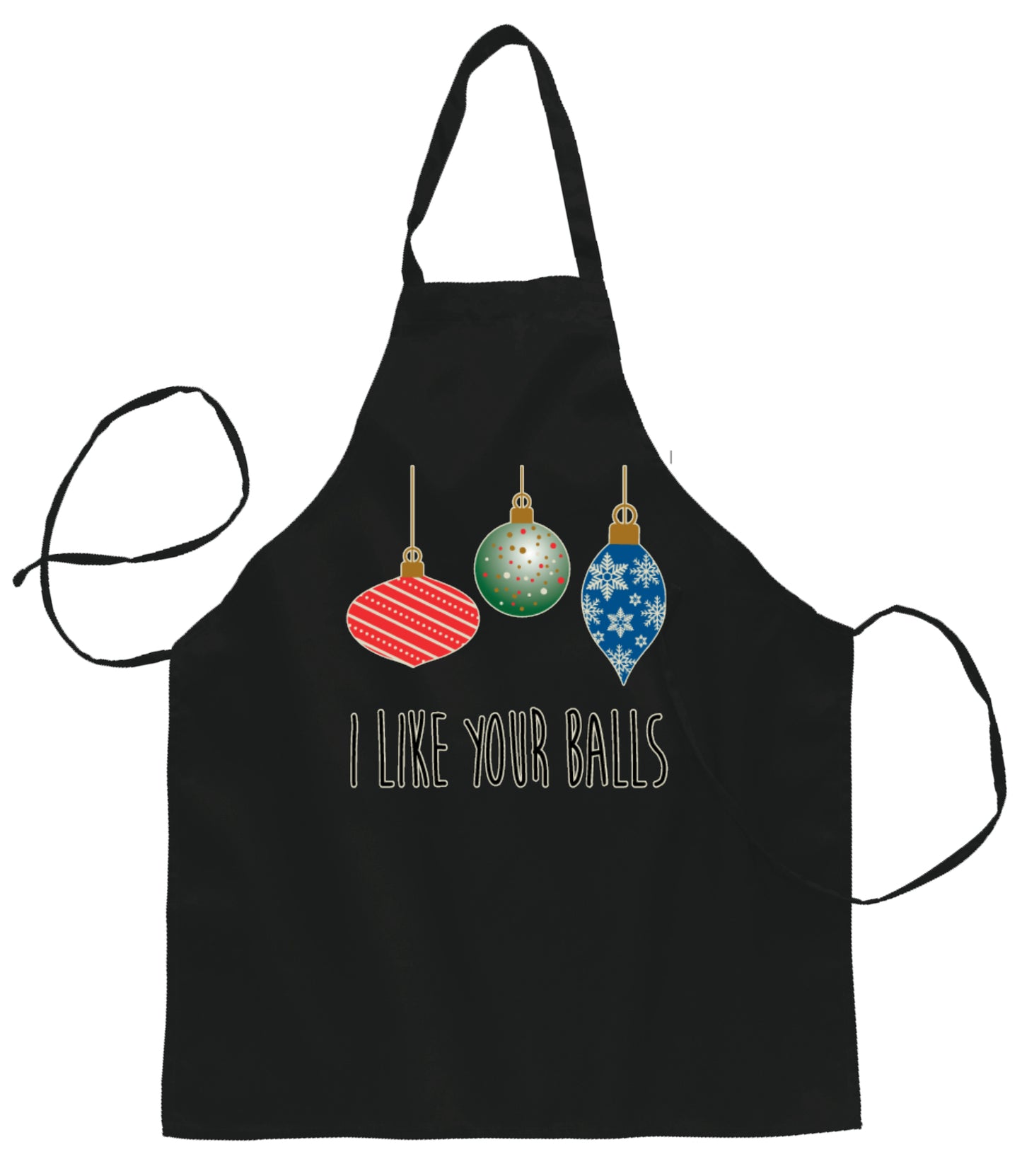 I Like Your Balls Ugly Christmas Sweater Ugly Christmas Butcher Graphic Apron for Kitchen BBQ Grilling Cooking