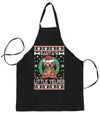 Ugly Ugly Christmas Santa's Little Yelper  Ugly Christmas Sweater Ugly Christmas Butcher Graphic Apron for Kitchen BBQ Grilling Cooking