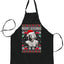 Ugly Ugly Christmas Merry Kissmas  Ugly Christmas Sweater Ugly Christmas Butcher Graphic Apron for Kitchen BBQ Grilling Cooking