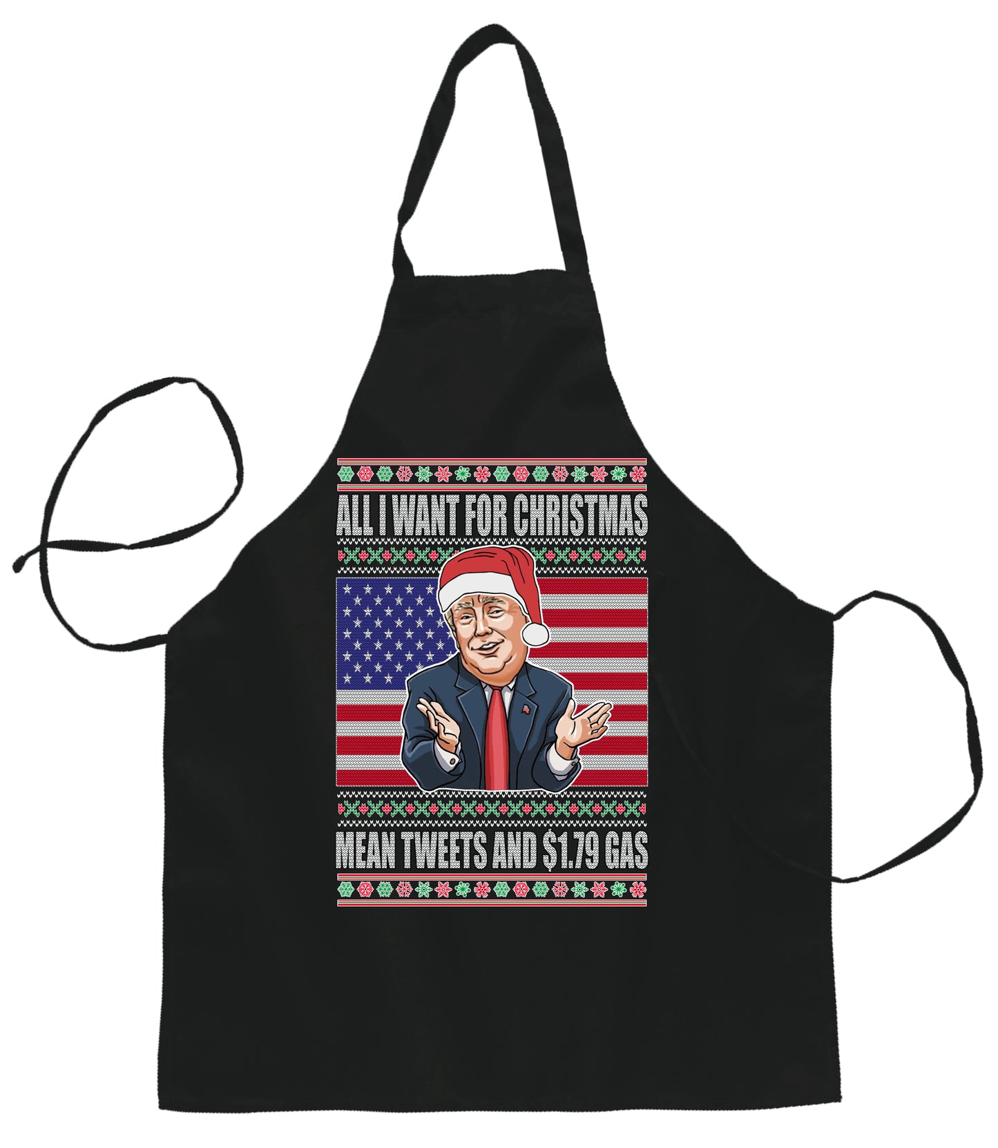 Ugly Ugly Christmas Mean Tweets and $1.79 Gas  Ugly Christmas Sweater Ugly Christmas Butcher Graphic Apron for Kitchen BBQ Grilling Cooking