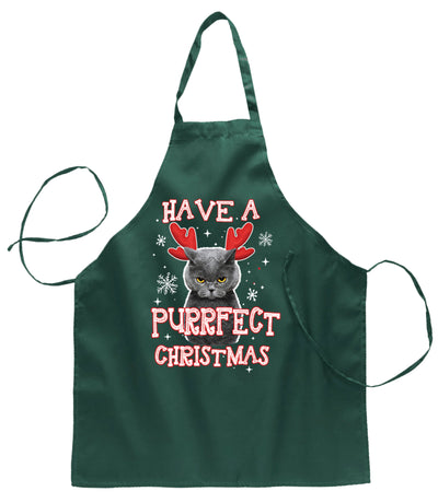 Ugly Ugly Christmas Have A Purrfect  Ugly Christmas Sweater Ugly Christmas Butcher Graphic Apron for Kitchen BBQ Grilling Cooking