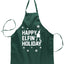 Ugly Ugly Christmas Happy Elfin Holiday Christmas Ugly Christmas Sweater Ugly Christmas Butcher Graphic Apron for Kitchen BBQ Grilling Cooking