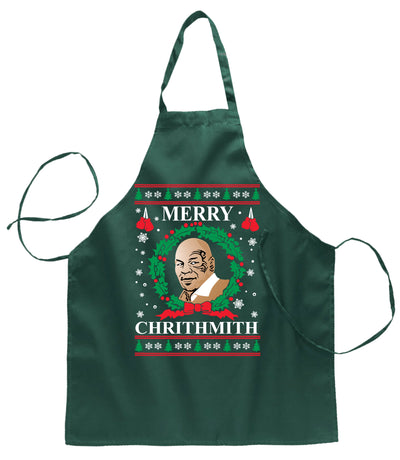 Ugly Ugly Christmas Merry Chrithmith Ugly Christmas Sweater Ugly Christmas Butcher Graphic Apron for Kitchen BBQ Grilling Cooking