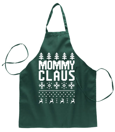 Ugly Ugly Christmas Mommy Claus Christmas Ugly Christmas Sweater Ugly Christmas Butcher Graphic Apron for Kitchen BBQ Grilling Cooking