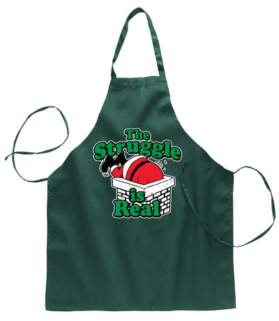 The Struggle is Real Xmas Christmas Ugly Christmas Sweater Ugly Christmas Butcher Graphic Apron for Kitchen BBQ Grilling Cooking