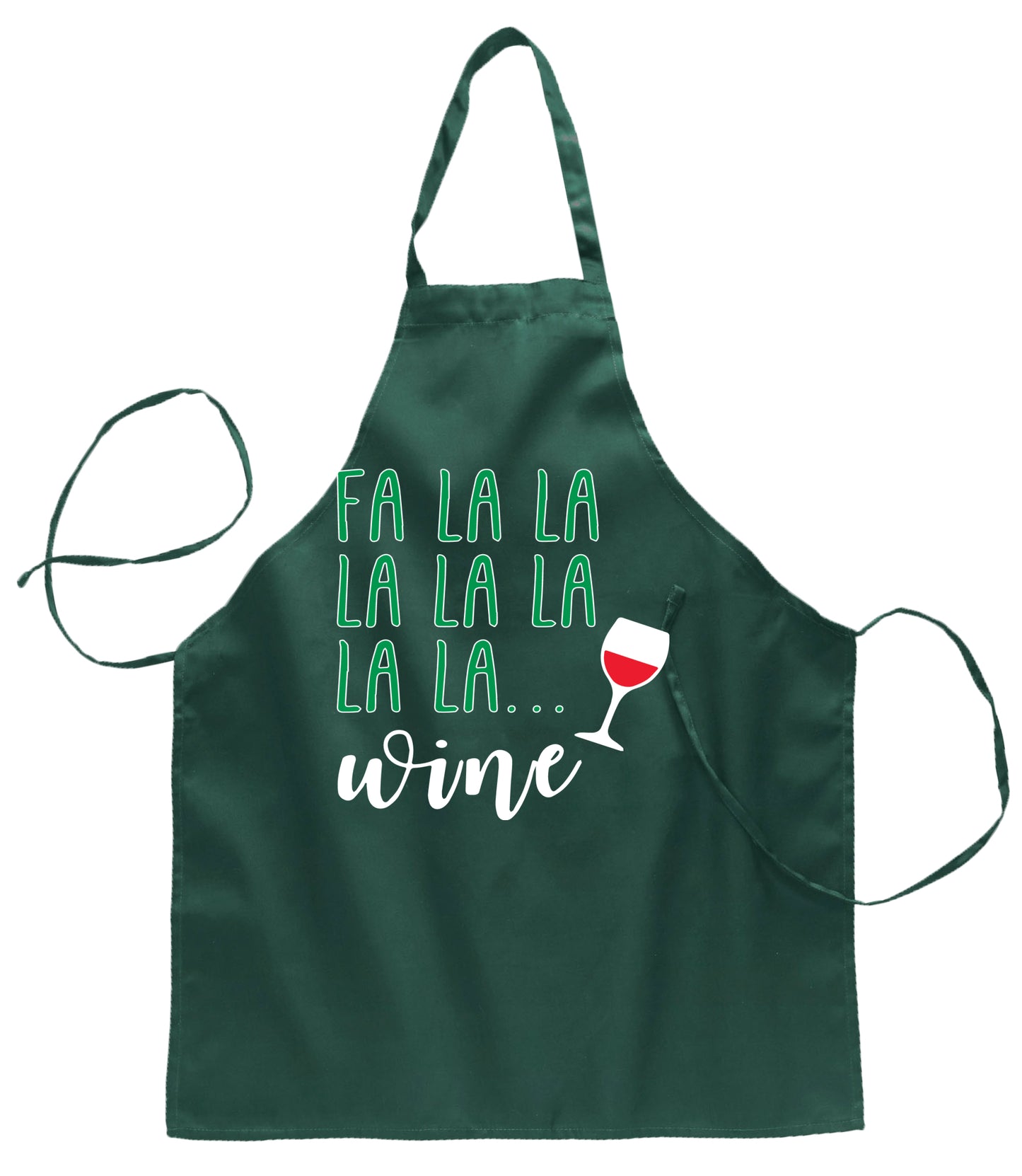 FA La La La Wine Xmas Spirit Christmas Ugly Christmas Sweater Ugly Christmas Butcher Graphic Apron for Kitchen BBQ Grilling Cooking