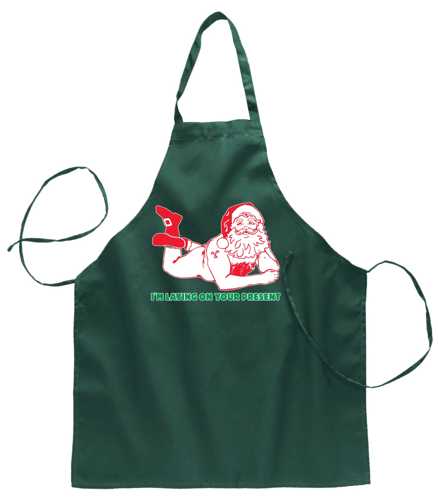 Sexy Santa Im Laying on Your Present Christmas Ugly Christmas Sweater Ugly Christmas Butcher Graphic Apron for Kitchen BBQ Grilling Cooking