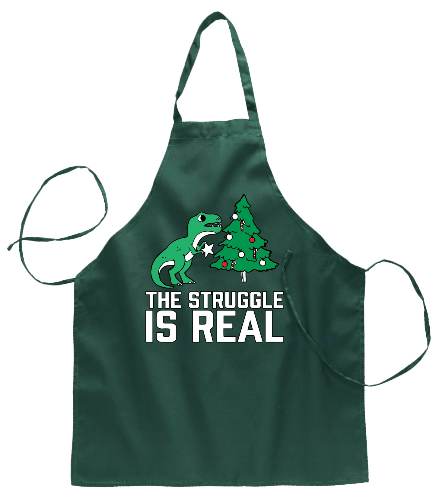 Christmas Trex The Struggle is Real Christmas Ugly Christmas Sweater Ugly Christmas Butcher Graphic Apron for Kitchen BBQ Grilling Cooking