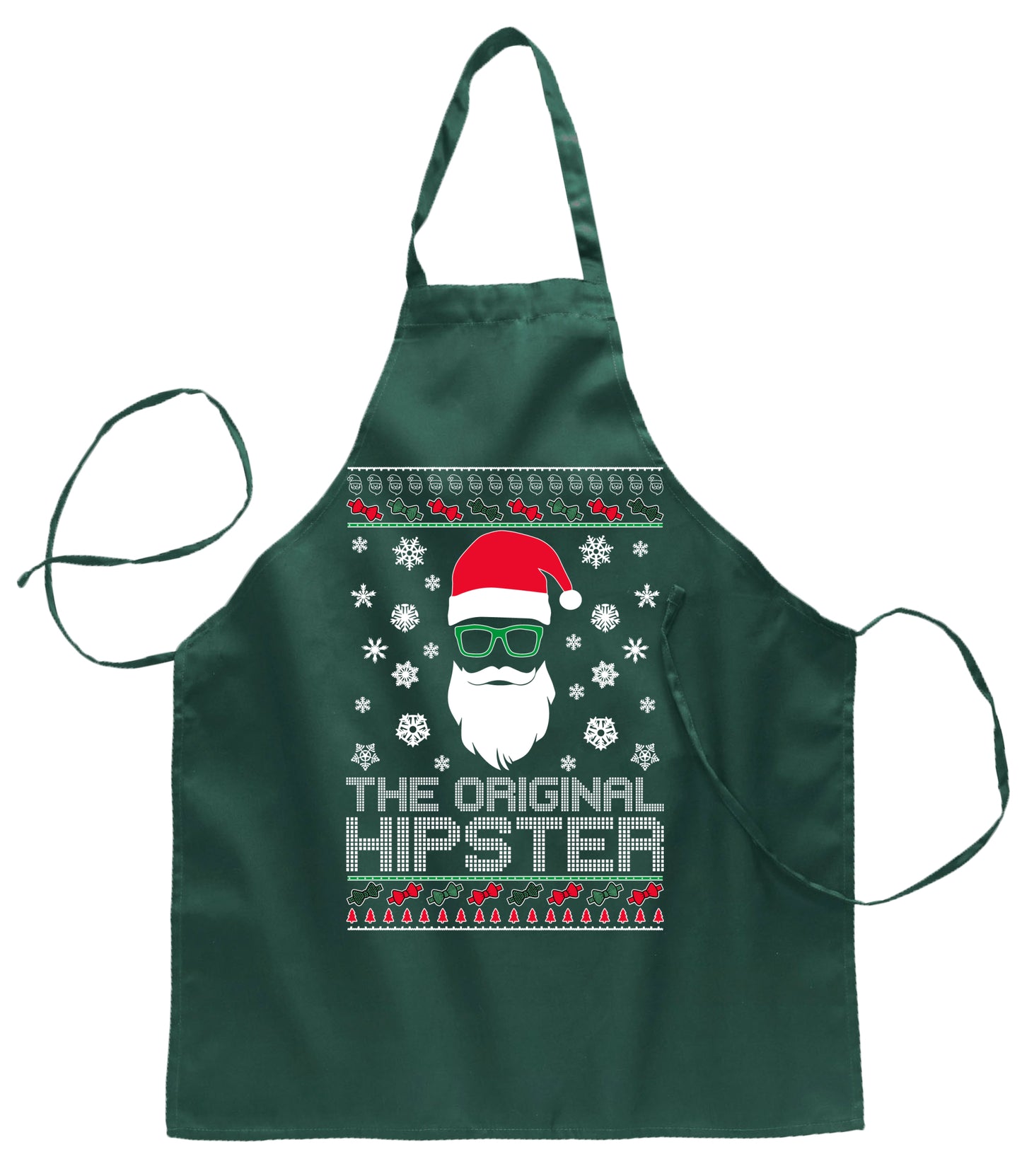 The Original Hipster Ugly Christmas Sweater Ugly Christmas Butcher Graphic Apron for Kitchen BBQ Grilling Cooking