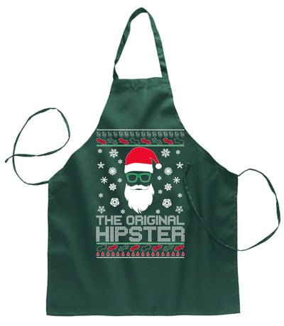 The Original Hipster Ugly Christmas Sweater Ugly Christmas Butcher Graphic Apron for Kitchen BBQ Grilling Cooking