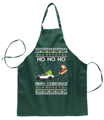 Ugly Ugly Christmas Ho Ho Ho Merry Cybertruck Ugly Christmas Sweater Ugly Christmas Butcher Graphic Apron for Kitchen BBQ Grilling Cooking