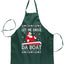 Let Me Drive Da Boat Ugly Christmas Sweater Ugly Christmas Butcher Graphic Apron for Kitchen BBQ Grilling Cooking