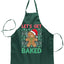 Lets get Baked Gingerbread Weed Stoner Christmas Ugly Christmas Sweater Ugly Christmas Butcher Graphic Apron for Kitchen BBQ Grilling Cooking