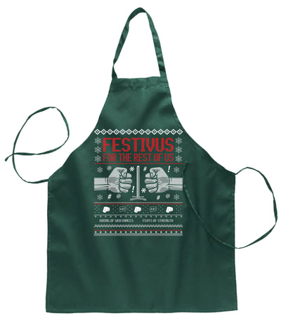 Ugly Ugly Christmas Festivus for The Rest of Us Christmas Ugly Christmas Sweater Ugly Christmas Butcher Graphic Apron for Kitchen BBQ Grilling Cooking