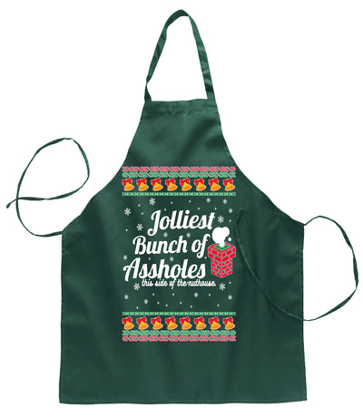 Ugly Ugly Christmas Jolliest Bunch of Assholes Xmas Movie Christmas Ugly Christmas Sweater Ugly Christmas Butcher Graphic Apron for Kitchen BBQ Grilling Cooking