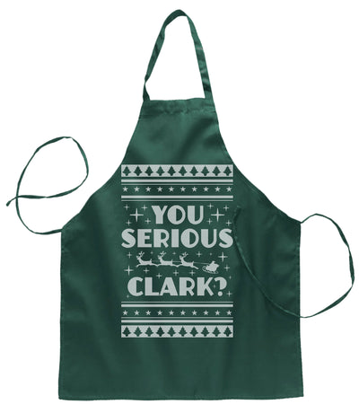 You Serious Clark Movie Christmas Ugly Christmas Sweater Ugly Christmas Butcher Graphic Apron for Kitchen BBQ Grilling Cooking