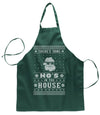 Theres Some Hos in The House Santa Christmas Ugly Christmas Sweater Ugly Christmas Butcher Graphic Apron for Kitchen BBQ Grilling Cooking